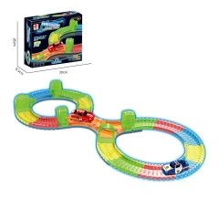 Luminous track toy set DIY assembly plastic slot toy with electric car educational track glow in the dark