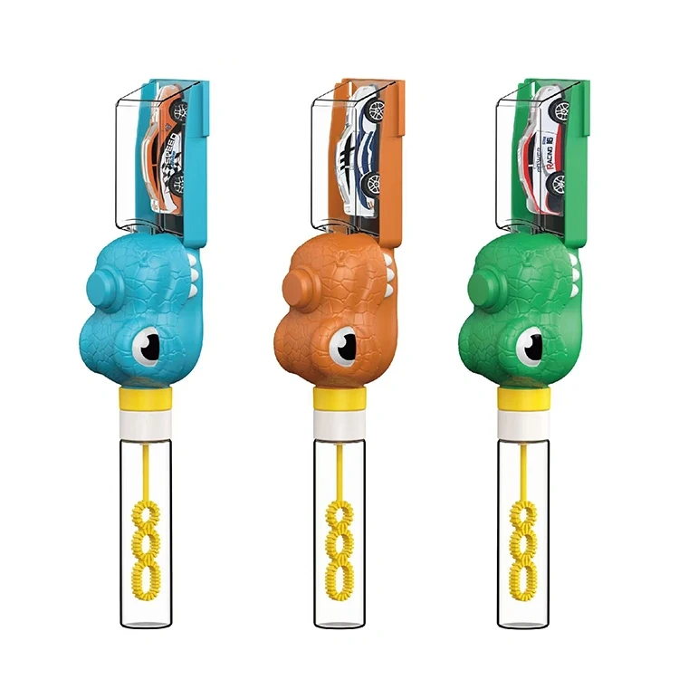 Dinosaur bubble stick toy 2 in 1 dinosaur shooting bubble car toy set DIY bubble stick toy