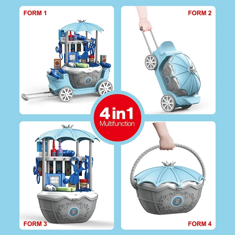 4 in 1 doctor toll cart trooley toys educational pretend play doctor kit toys for children