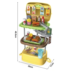 Wholesale pretend play fast food kitchen restaurant toys burger toys set