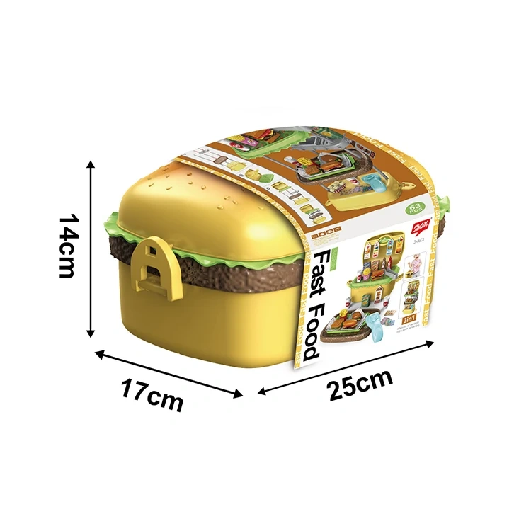 Wholesale pretend play fast food kitchen restaurant toys burger toys set