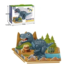 DIY assembly dinosaur toy plastic magnetic dinosaur toys educational dinosaur world toy set for kids