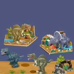 DIY assembly dinosaur toy plastic magnetic dinosaur toys educational dinosaur world toy set for kids