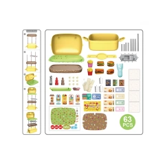 Wholesale pretend play fast food kitchen restaurant toys burger toys set
