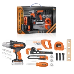 High Quality Simulation Electric Hand Drill Repair Tool Set Toy with 3 Different Screw Heads