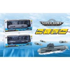 Plastic military  submarine toy set DIY submarine shooting game toy with torpedo educational toys for children