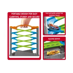 Kids double track tot set DIY assembly 5 level track toys with 2pcs die cast toy car