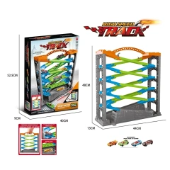 Kids double track tot set DIY assembly 5 level track toys with 2pcs die cast toy car