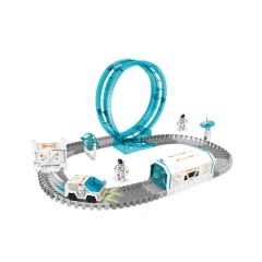 DIY assembly space slot track toy set educational track toy set with car with light