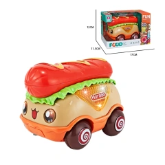 DIY Assembly Hamburger Electric Pull-Back Car with Recording & Lights