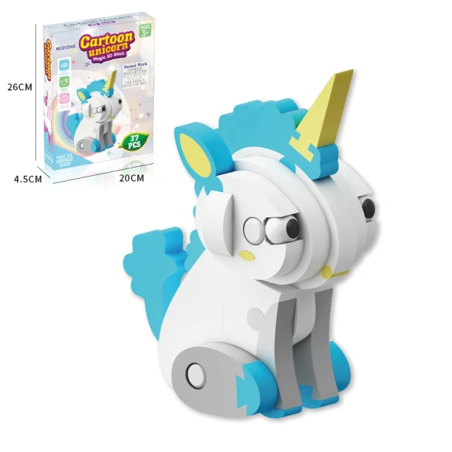 Diy Assembly EVA Small Unicorn Foam Puzzle 3D Animal Modeling Educational Game Toy for Kids
