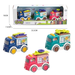 3PCS mini ice cream truck toys plastic cartoon truck toys for children