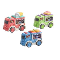 3PCS mini ice cream truck toys plastic cartoon truck toys for children