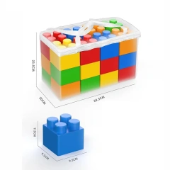 colorful big size building block toys DIY assembly plastic 18pcs block toys educational building block toys for children