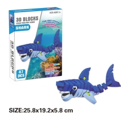 47pcs DIY assembly foam shark building block toy educational eva block toys for children