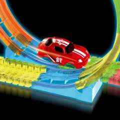 DIY assembly track toy set luminous track with electric car glow in the dark for kids