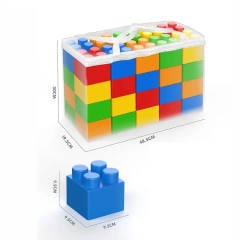 colorful big size building block toys DIY assembly plastic 18pcs block toys educational building block toys for children