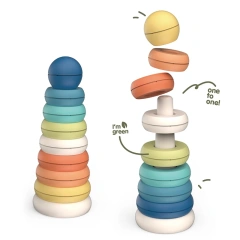 Baby learning stacking tower toy early educational wheat straw game toy