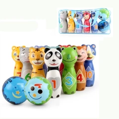 Cheap price color mini finger bowling ball toy soft foam PU bowling toy set