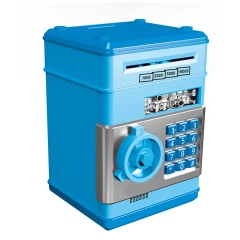 kids plastic money password saving box toy  mini ATM auto scroll paper bank educational money box for kids