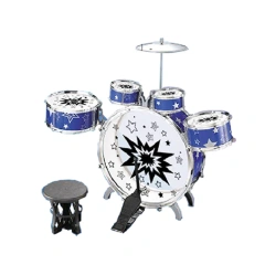 Educational kids jazz drum toy set with chair two color mix packing instruments toy electroplating jazz drum