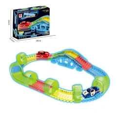 DIY assembly track toy set luminous track with electric car glow in the dark for kids