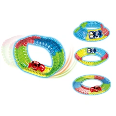 DIY assembly track toy set luminous track with electric car glow in the dark for kids