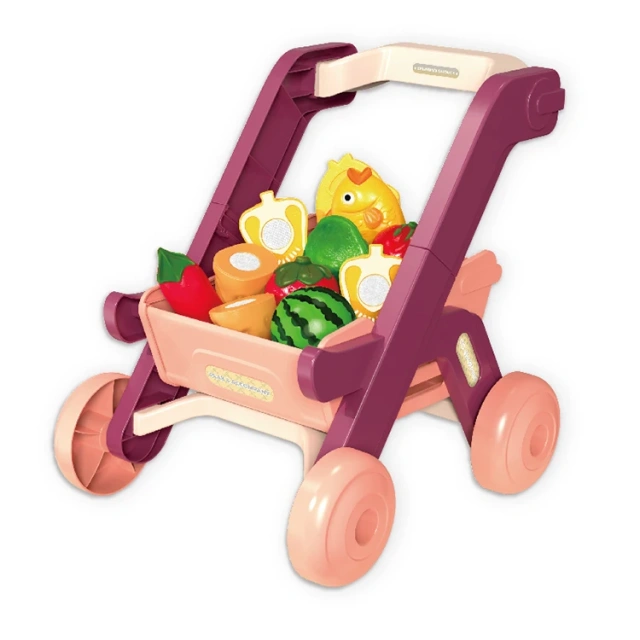 43pcs shopping cart trolley with different cutting fruits and vegetables toys educational shopping toys for children