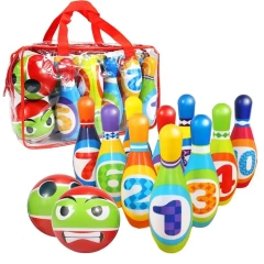 Indoor PU Foam Bowling Game – Soft Bowling Ball Toys Play Set for Kids