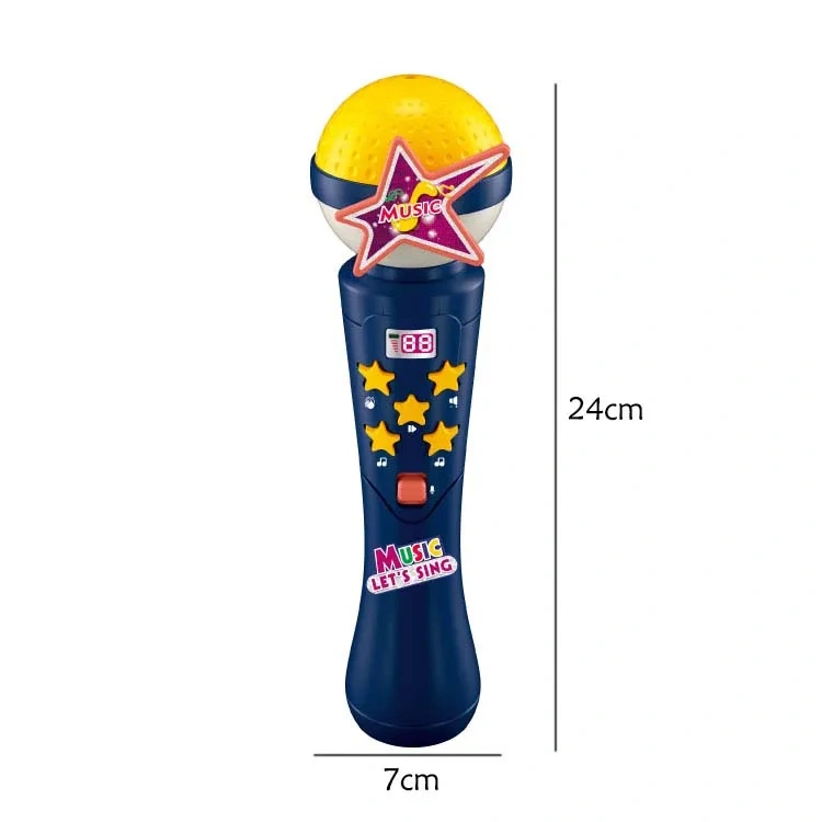 Top sale custom kids toy microphone plastic kids flashing musical karaoke music microphone educational  toys
