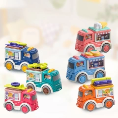 3PCS mini ice cream truck toys plastic cartoon truck toys for children