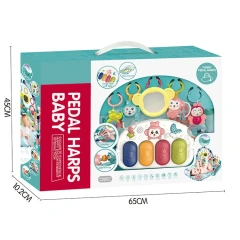Eco-friendly Foldable Baby pedal piano gym toy set musical baby play mat toy set