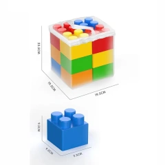 colorful big size building block toys DIY assembly plastic 18pcs block toys educational building block toys for children