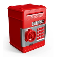 kids plastic money password saving box toy  mini ATM auto scroll paper bank educational money box for kids