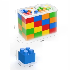 colorful big size building block toys DIY assembly plastic 18pcs block toys educational building block toys for children