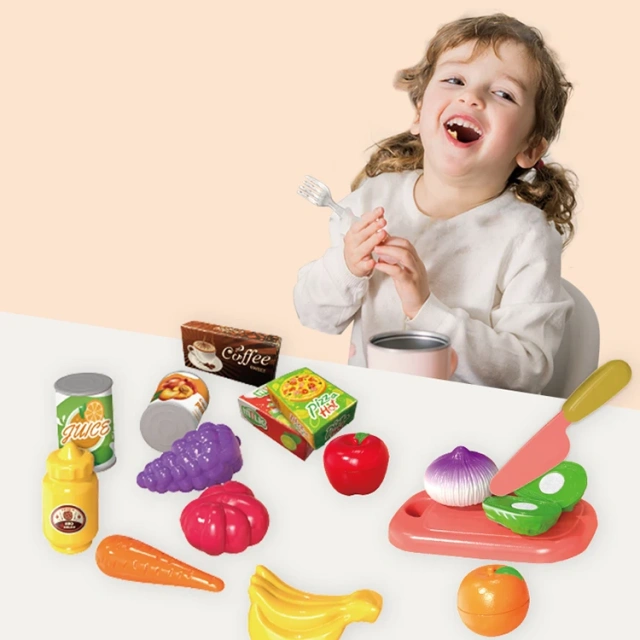 43pcs shopping cart trolley with different cutting fruits and vegetables toys educational shopping toys for children