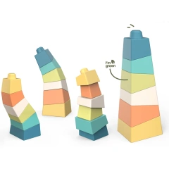 Baby learning stacking tower toy early educational wheat straw game toy