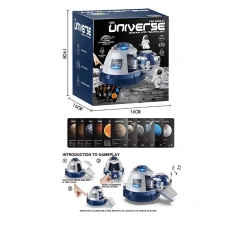 plastic space capsule toy set with light and sound DIY educational space toy set for children