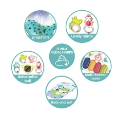 Eco-friendly Foldable Baby pedal piano gym toy set musical baby play mat toy set