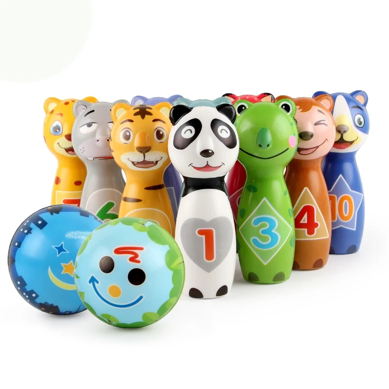Cheap price color mini finger bowling ball toy soft foam PU bowling toy set