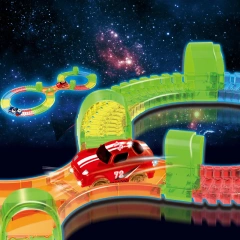 DIY assembly track toy set luminous track with electric car glow in the dark for kids