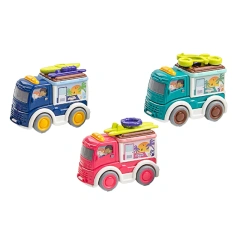 3PCS mini ice cream truck toys plastic cartoon truck toys for children