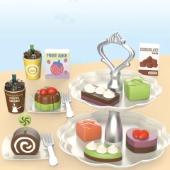 DIY sweetmeat toy set plastic play house toy set educational afternoon tea toy set for kids