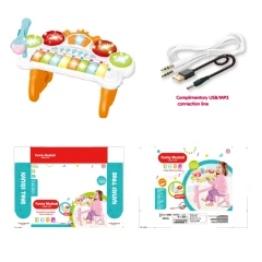 Hot sale piano electronic organ 8 key baby grand piano with mini microphone for girls musical toy