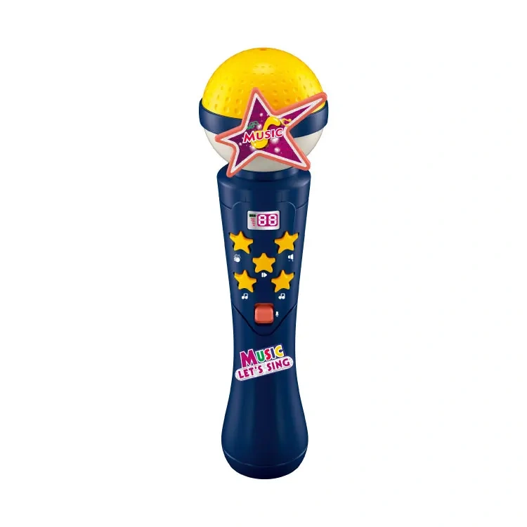Top sale custom kids toy microphone plastic kids flashing musical karaoke music microphone educational  toys