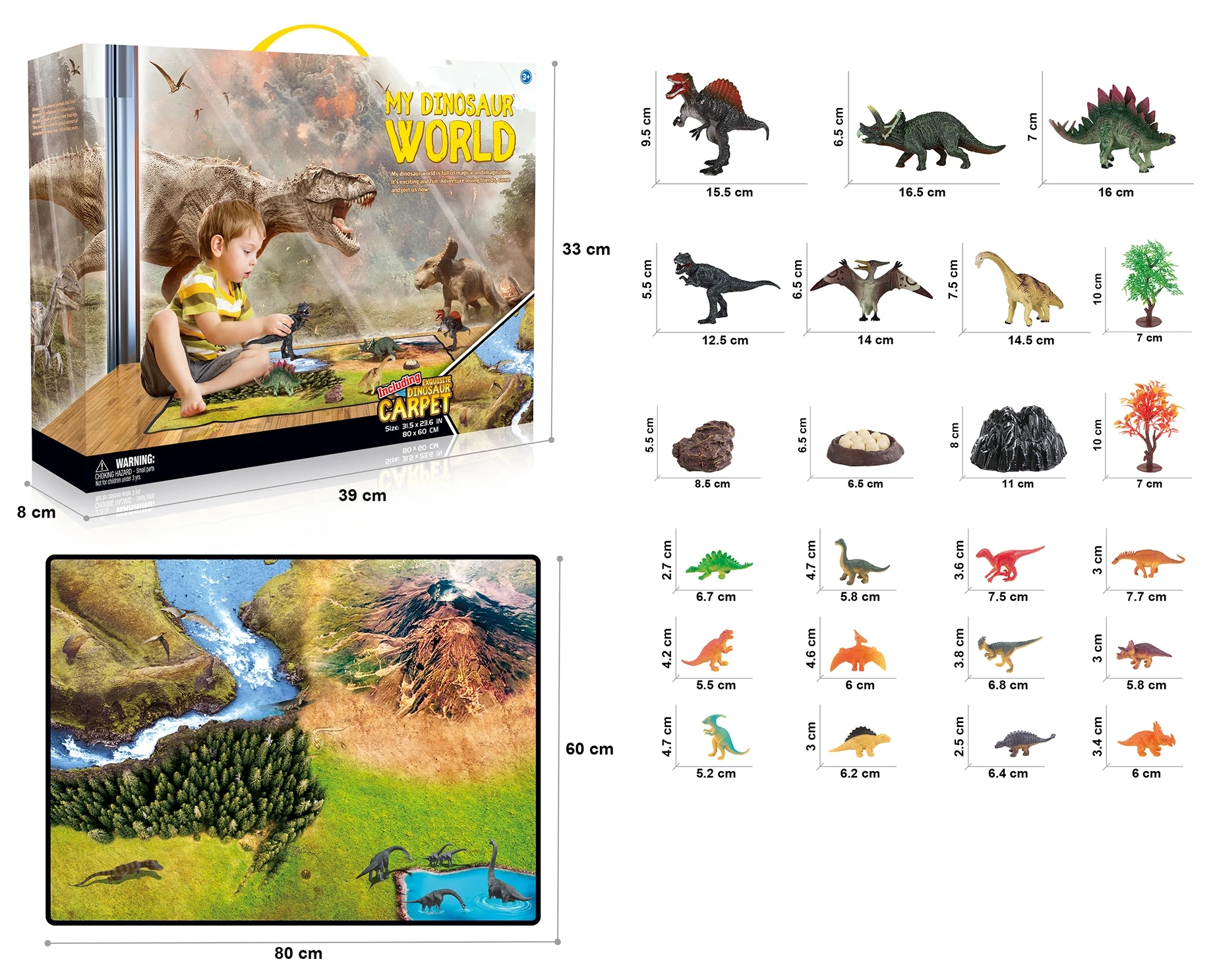 Kids play house dinosaur world toy set pvc dinosaur play mat toys educational dinosaur toys for children