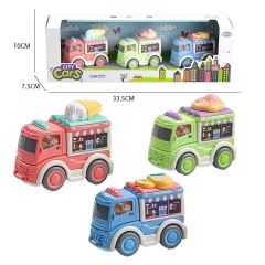 3PCS mini ice cream truck toys plastic cartoon truck toys for children
