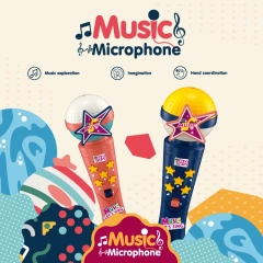 Top sale custom kids toy microphone plastic kids flashing musical karaoke music microphone educational  toys