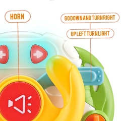 Baby Steering Wheel Toy with Sound and Light Effects Educational Simulation Car Toy for Infants