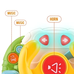 Baby Steering Wheel Toy with Sound and Light Effects Educational Simulation Car Toy for Infants